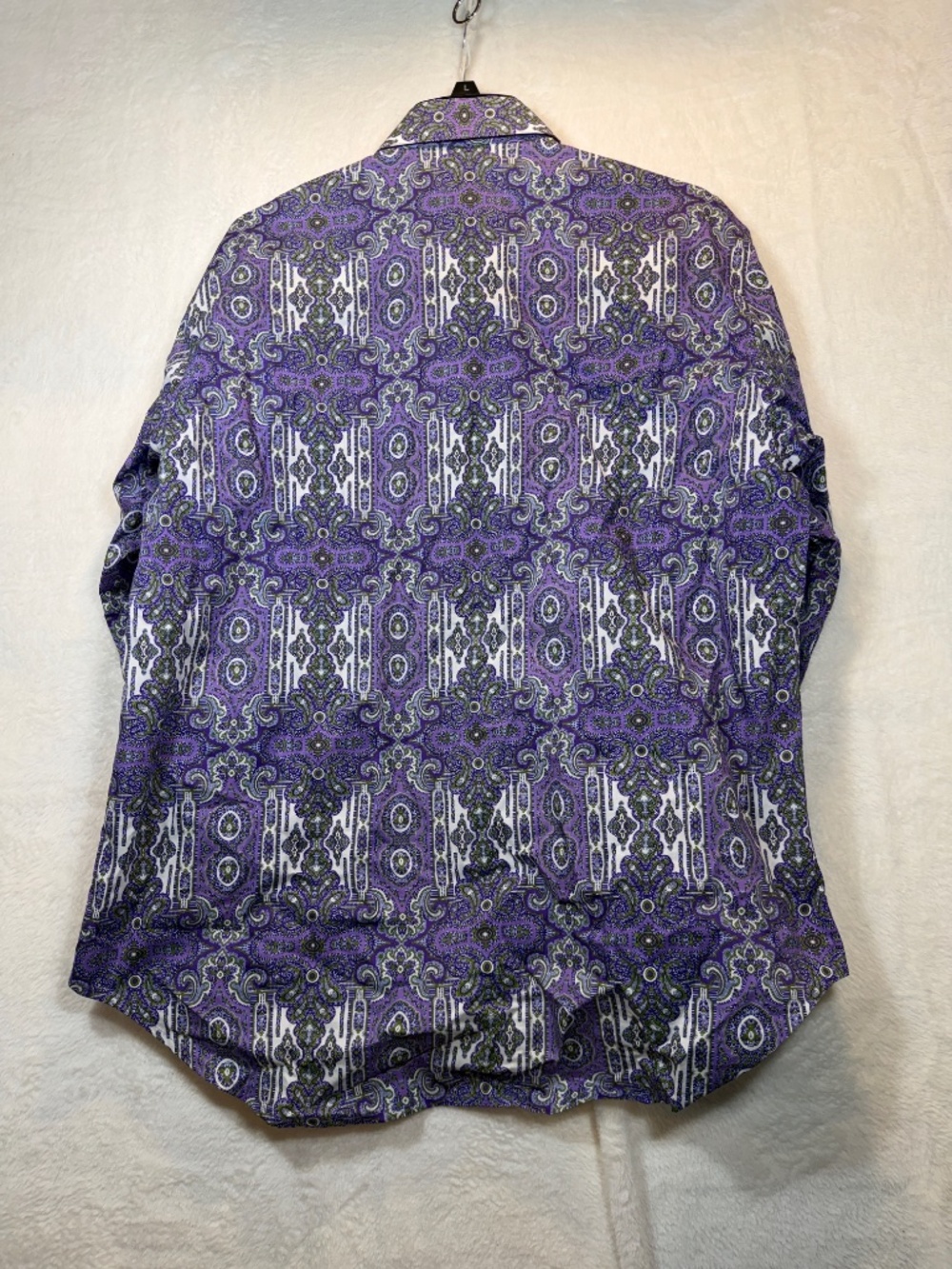 Robert Graham Dress Shirt Mens Size Large Purple Paisley Eclectic 70s All over P - Picture 11 of 11